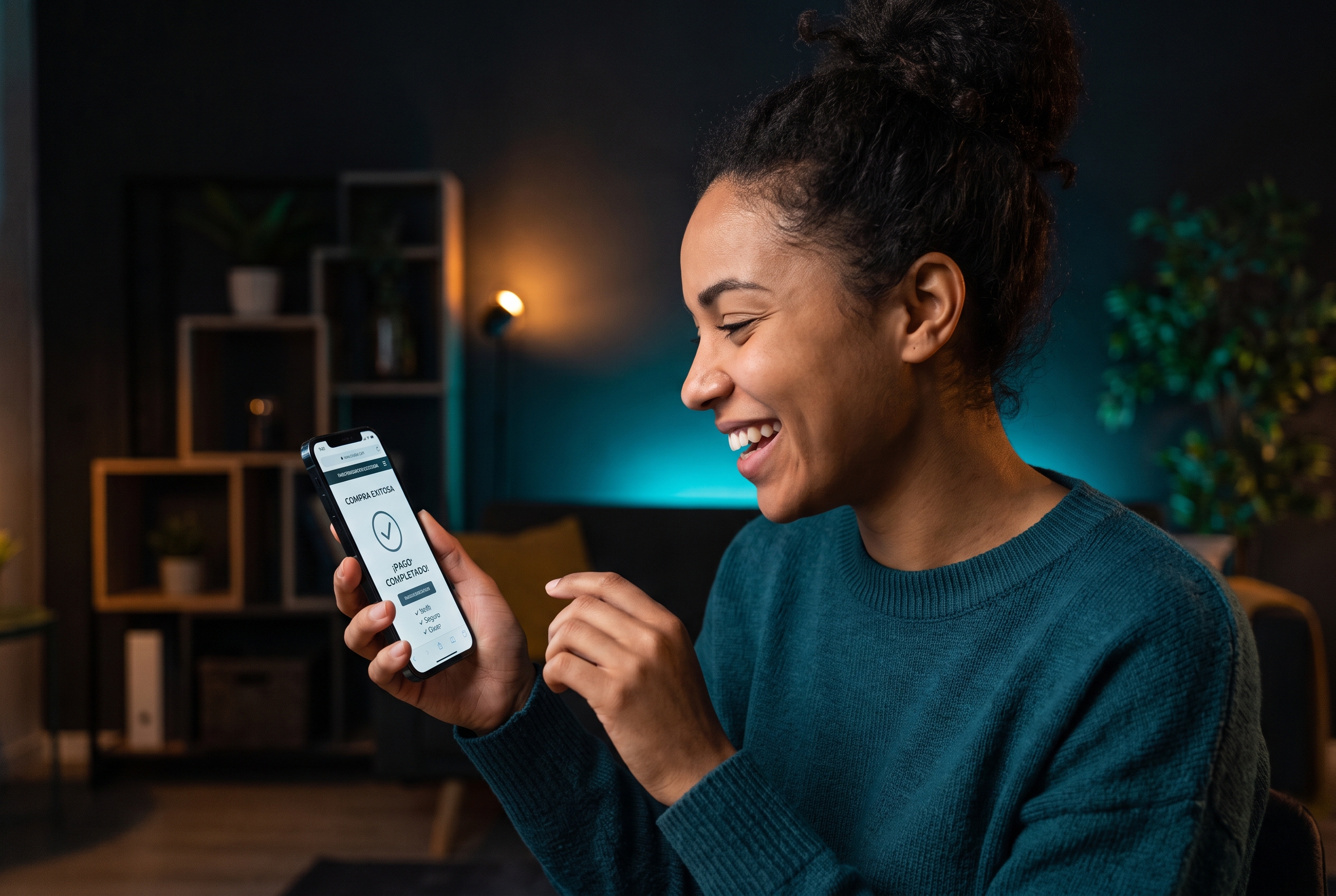 Person easily completing an online purchase from their phone